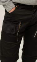 Pantalone cargo con zip centrali
