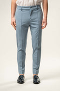 Pantalone Elegante Slim Fit Azzurro Polvere PFU176