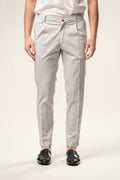 Pantalone Chinos con Pinces Slim Fit Grigio Chiaro PFU134/2