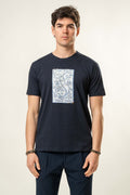 T-Shirt Karl Mommoo con stampa “Mappa d’Italia” – Blu Navy