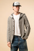 Cardigan Reverse con Cappuccio 100% Cotone GU203 B6599455