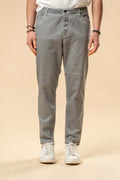 Pantalone uomo cropped cotone stretch grigio
