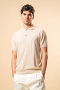 Polo Texture Elegance 50% Cotone 50% Poliestere – Beige
