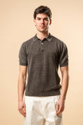 Polo Maglia Premium Texture – Marrone Scuro