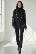 Giacca Slim Donna Doppiopetto con Bottoni Oro