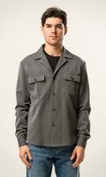 Giacca camicia uomo grigio antracite