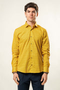 Camicia Karl Mommoo con stampa geometrica – Giallo