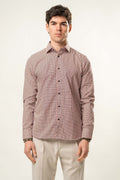 Camicia Karl Mommoo con micro stampa geometrica – Rosso/Nero