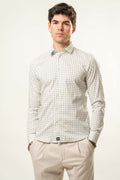 Camicia Karl Mommoo con micro fantasia geometrica – Beige