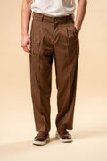 Pantalone Japan con Pinces Marrone B332948484