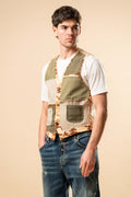 Gilet Patchwork 100% Cotone Utility B394646949