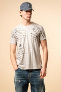T-Shirt Newspaper Print 100% Cotone