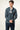 Camicia Karl Mommoo collo coreano con foulard e fantasia – Verde scuro