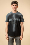 T-shirt uomo stampa grafica effetto lucido