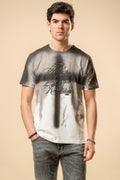 T-shirt uomo stampa artistica effetto spray