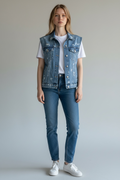 Gilet Denim Donna Effetto Used