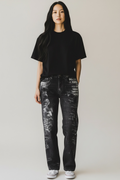 Jeans Palazzo Donna Dipinto Effetto Urban